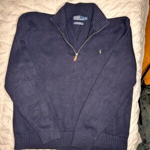 Ralph Lauren Men's Dark Blue Zip-Up Sweater
